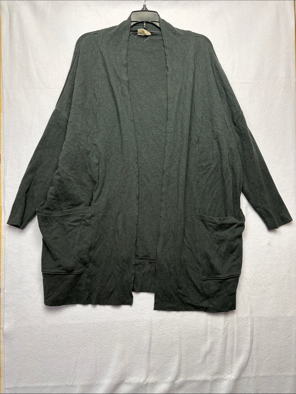 Pact medium/large Open-Front Oversized Cardigan in Dark Gray organic